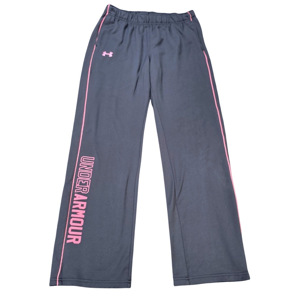 Under Armour ColdGear Loose Fit Athletic Pants Girl's Youth Large Gray Pink